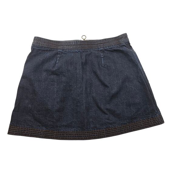 Abercrombie & Fitch sz 10 full zip front grunge denim skirt EUC pocket casual - Picture 2 of 7